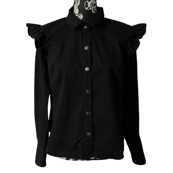 Bar III Ruffle Shoulder Blouse - Picture 5 of 8